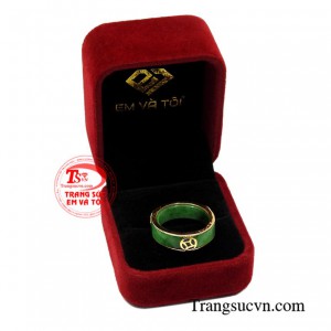 Nhẫn cẩm thạch bọc vàng kim tiền thanh toán an toàn.