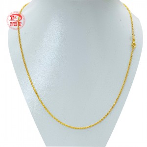 Dây chuyền nữ vàng may mắn được chế tác kiểu dáng thanh mảnh có thể kết hợp cùng mặt dây chuyền vàng.
