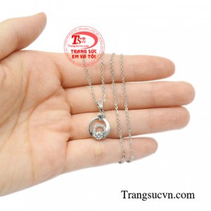 Bộ mặt dây vàng trắng thanh tú tinh tế