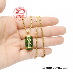 Bộ mặt dây vàng trụ cẩm thạch đẹp mắt