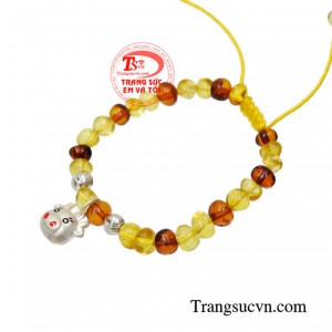 Chuỗi tay amber an lành cho bé may mắn