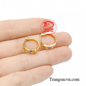 Hoa tai nữ vàng tây hiện đại vàng 10k bảo hành chu đáo, giao hàng tận nơi.