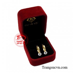 Hoa tai nữ vàng tây thanh lịch vàng 10k