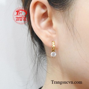 Hoa tai nữ vàng tây thanh lịch