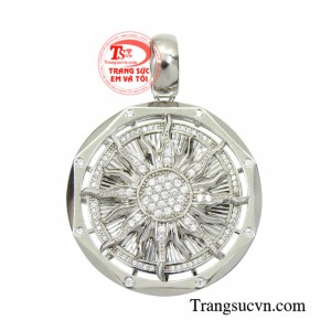 Mặt dây vàng nam mạnh mẽ 10k vàng trắng nhập khẩu Korea bền đẹp, chất lượng.