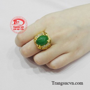 Nhẫn nam vàng đá xanh đẹp