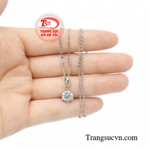 Bộ mặt dây vàng trắng nhỏ xinh vàng 18k đẹp