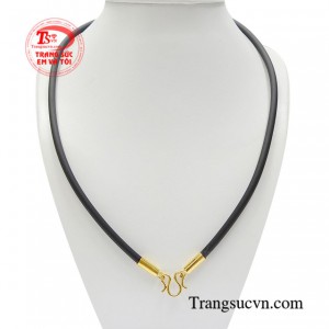 Dây cao su bọc vàng đẳng cấp vàng 18k thiết kế đơn giản thể hiện phù hợp phong cách phái mạnh