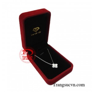 Dây chuyền cỏ bốn lá vàng trắng cá tính thời trang