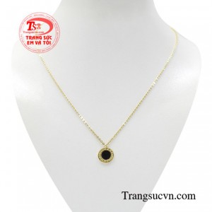 Dây chuyền liền mặt dịu dàng vàng 10k nhập khẩu Hàn Quốc đẹp, tinh xảo