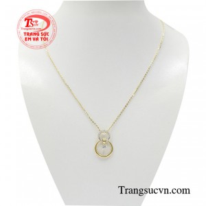 Dây chuyền liền mặt quyến rũ vàng tây 10k chế tác độc đáo, tinh xảo