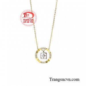 Dây chuyền liền mặt xinh xắn vàng 10k bền đẹp chất lượng