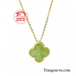 Dây chuyền vàng cỏ bốn lá bảo hành uy tín.
