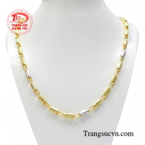 Dây chuyền vàng nam thượng lưu kết hợp giữa vàng màu và vàng trắng tạo nên một sản phẩm hoàn hảo