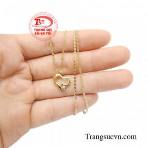 Dây chuyền vàng nữ trái tim vàng tây chất lượng