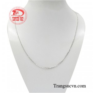 Dây chuyền vàng trắng phong cách 10k nhập khẩu Italy kiểu dáng đẹp, chất lượng cao