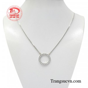 Dây chuyền vàng trắng quý cô vàng 10k thiết kế mới lạ, độc đáo
