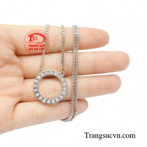 Dây chuyền vàng trắng quý cô phong cách mới