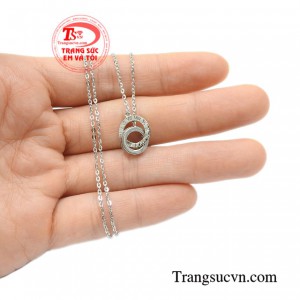 Dây chuyền vàng trắng xinh tươi thời trang
