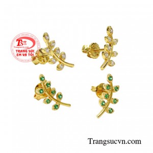 Hoa tai chiếc lá may mắn chất lượng.