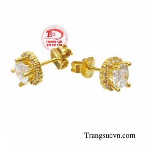 Hoa tai đính đá cá tính thời trang