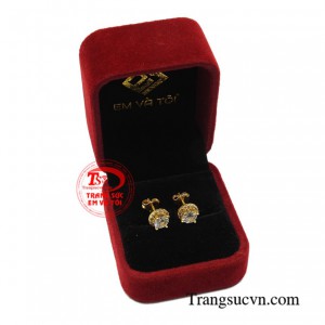 Hoa tai đính đá cá tính đẹp