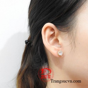 Hoa tai đính đá cá tính thiết kế thời trang sang trọng