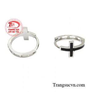 Hoa tai thánh giá vàng trắng thanh toán an toàn, bảo hành chu đáo.