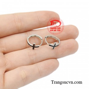 Hoa tai thánh giá vàng trắng chất lượng