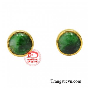 Hoa tai vàng cẩm thạch bình an có giấy kiểm định từ trung tâm kiểm định đá quý uy tín trong nước.