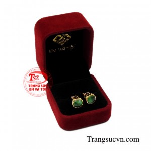 Hoa tai vàng cẩm thạch bình an thiên nhiên.