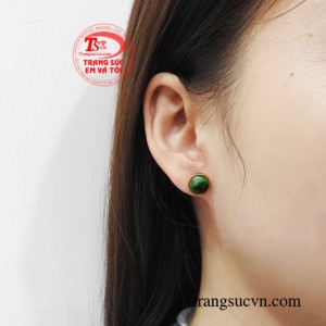 Hoa tai vàng cẩm thạch bình an