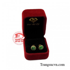 Hoa tai vàng cẩm thạch đại cát nhận đặt chế tác theo yêu cầu của khách hàng.