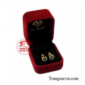 Hoa tai vàng cẩm thạch sang trọng tinh tế.