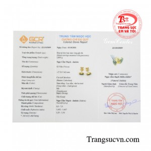 Hoa tai vàng cẩm thạch sang trọng 14k đẹp.