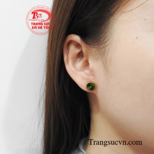 Hoa tai vàng cẩm thạch sang trọng