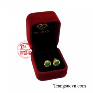 Hoa tai vàng cẩm thạch tinh tế chất lượng.