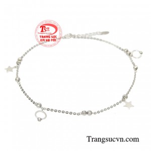 Lắc chân vàng trắng quý phái nhập khẩu Hàn Quốc bền đẹp, chất lượng