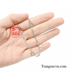 Lắc chân vàng trắng quý phái thời trang