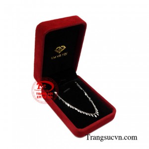 Lắc chân vàng trắng quyến rũ bền đẹp.