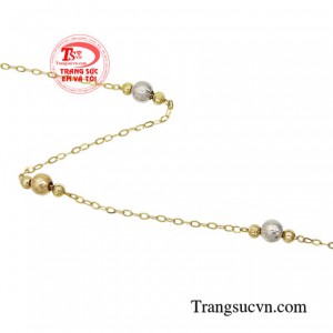 Lắc đeo chân cho nữ vàng 18k sáng bóng, nhận đặt chế tác theo yêu cầu.