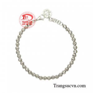 Lắc tay bi vàng trắng cá tính 10k chế tác công nghệ cao, đường nét tinh xảo