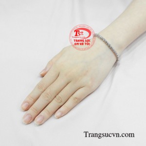 Lắc tay bi vàng trắng cá tính duyên dáng thời trang