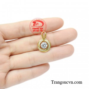 Mặt dây nữ vàng tây thanh lịch tinh tế.