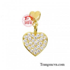 Mặt dây trái tim phong cách vàng 10k chất lượng, bền đẹp