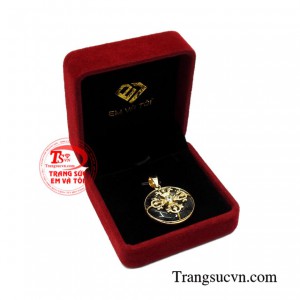 Mặt dây vàng thạch anh tóc đẹp chất lượng.