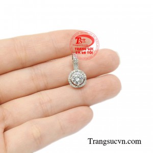 Mặt dây vàng trắng nữ thanh tú đẹp xinh.