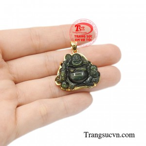 Mặt vàng Di Lặc sapphire bình an chất lượng.