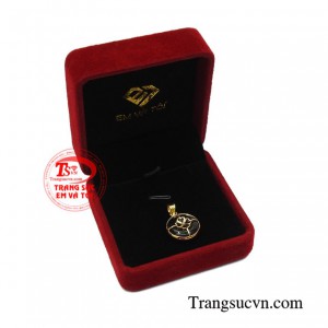 Mặt vàng thạch anh tóc may mắn 14k uy tín.