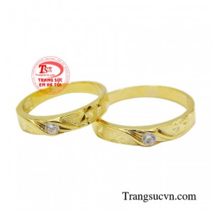 Nhẫn cưới vàng bền lâu 10k chế tác đẹp, tinh xảo cho các cặp đôi